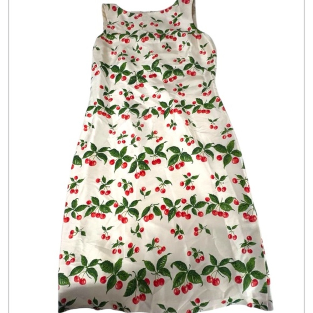 Cynthia Howie Maggy Boutique Silk Dress with Cherries Size 12 NWT $130